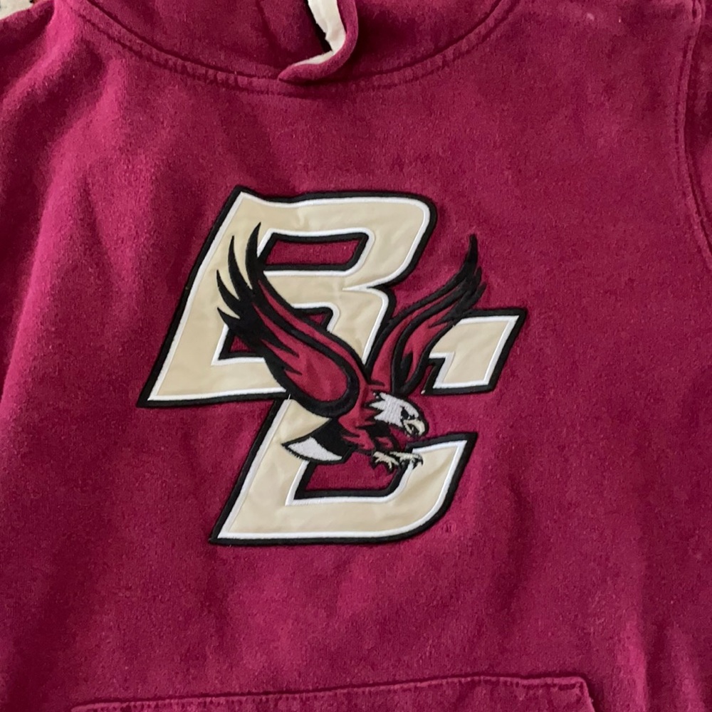 Red Boston College sweatshirt with eagle and BC words hoodie and Medium